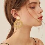 Handmade rattan earrings