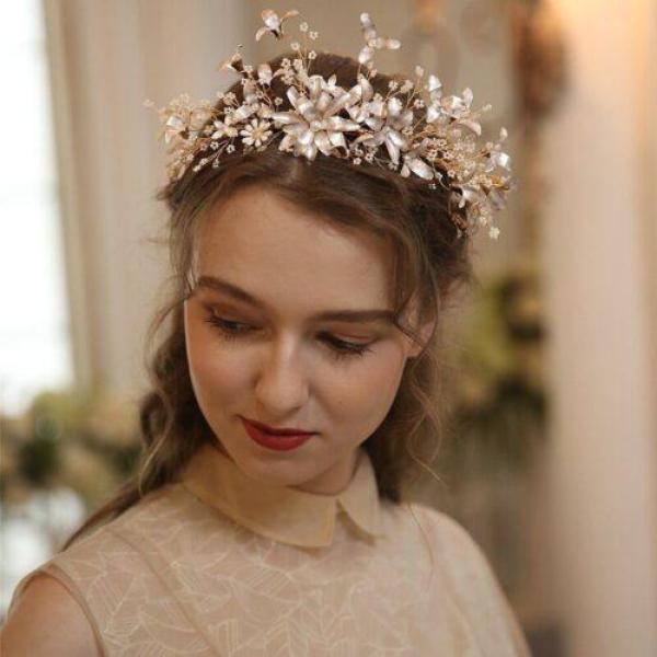 Couronne de mariée avec fleurs originales faites à la main