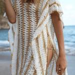 Knitted Crochet Beach Blouse Sun Protection