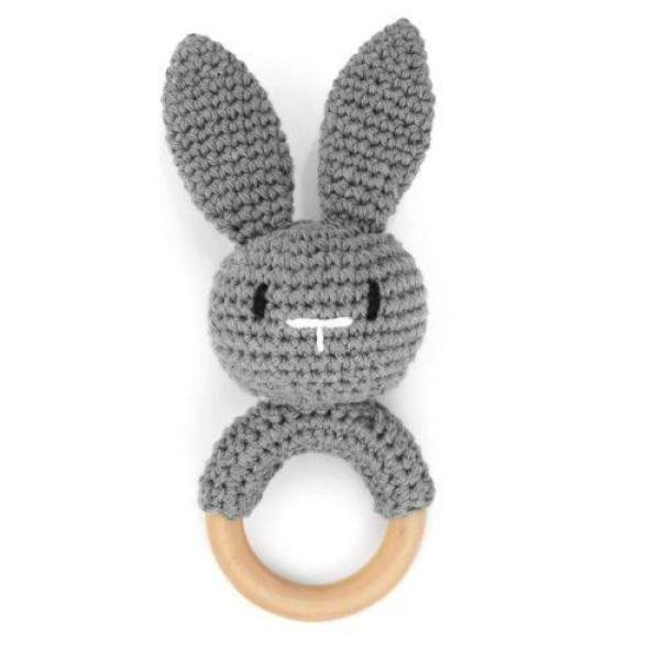 Hochets pour bébé en forme de lapin au crochet faits à la main