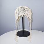 New Crochet Cotton Hat With Pearl Tassel Head