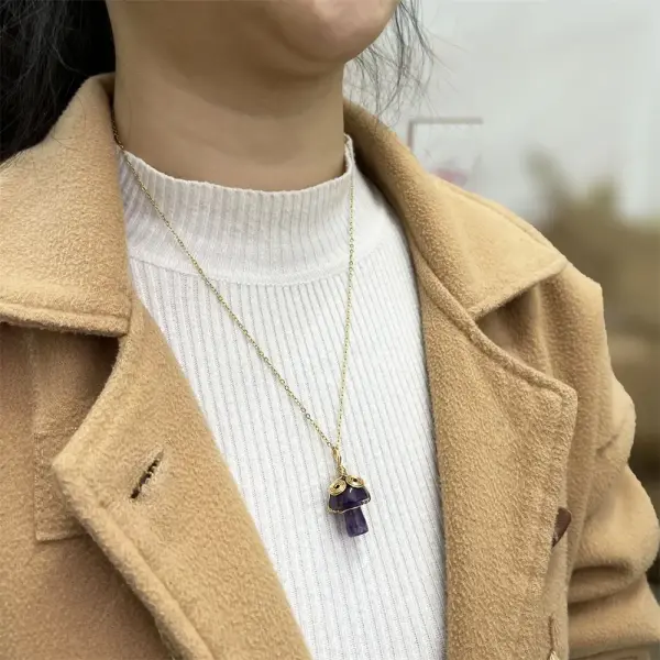 Collier de guérison en cristal naturel et pierres précieuses