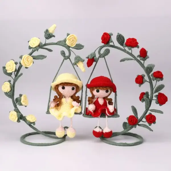 Amigurumi and flower swing