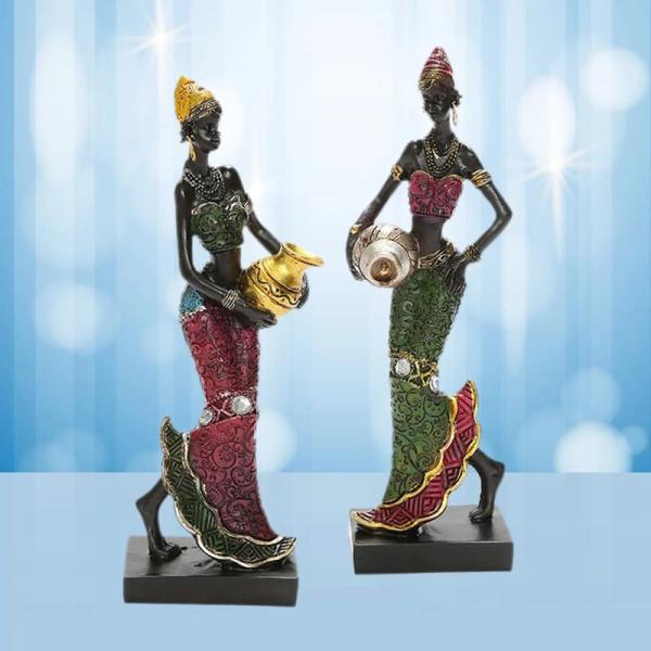 African Dancing Woman Miniatures Statue