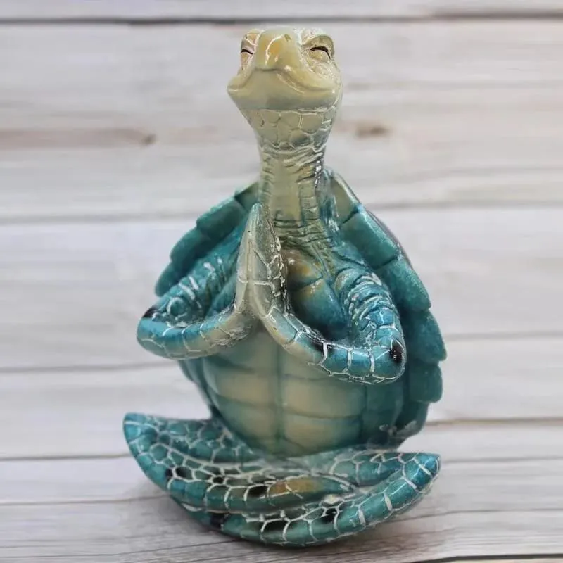 Meditating Sea Turtle Resin Statue