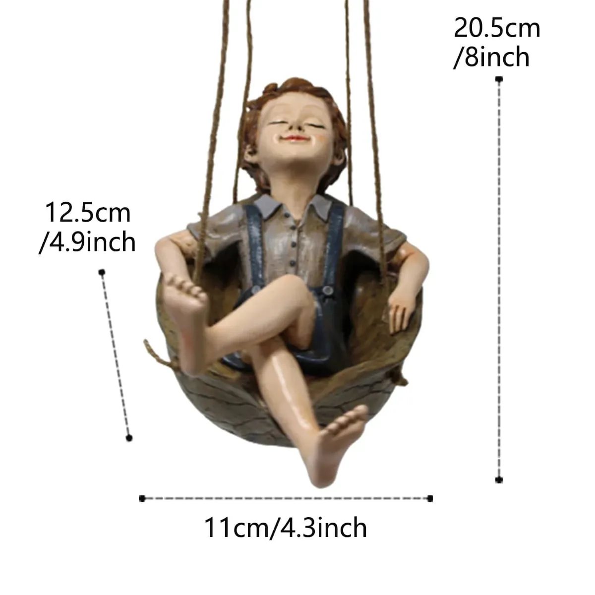 Handcrafted Resin Boy Statue for Garden