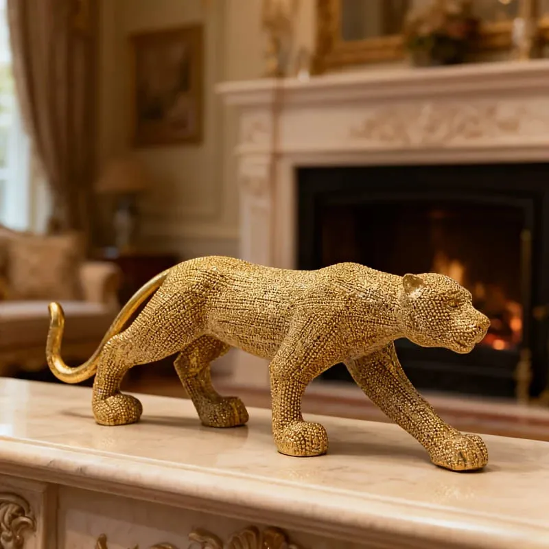 Elegant Leopard Statue