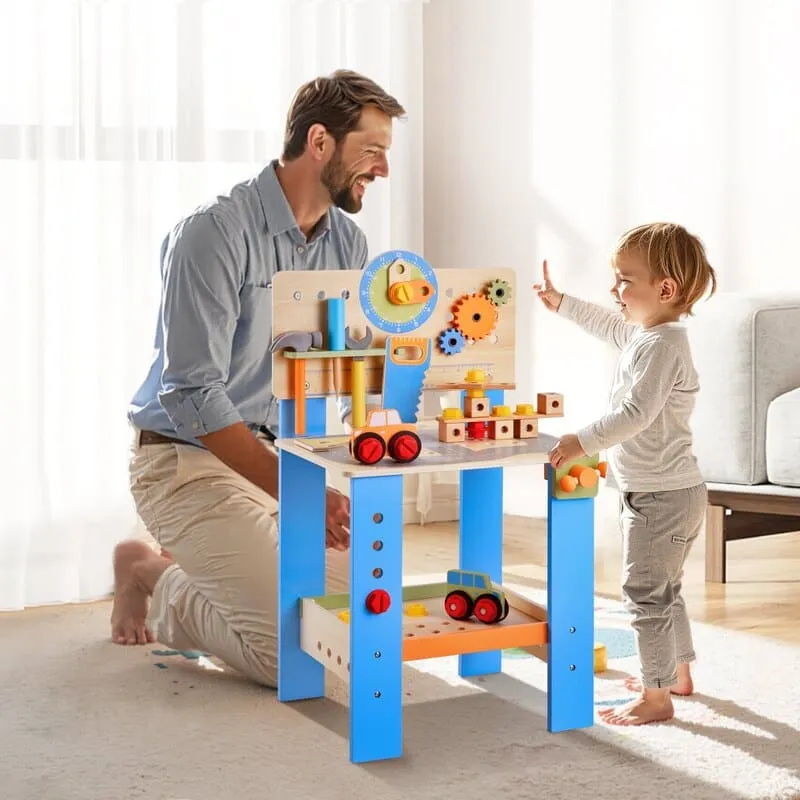 The Ultimate Builder’s Workshop: 16-Piece Wooden Tool Bench for Kids 3+