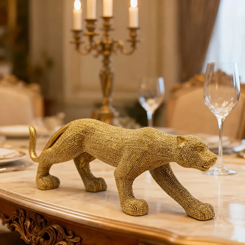 Elegant Leopard Statue