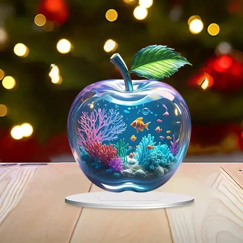 Artisan Crystal Apple Figurine