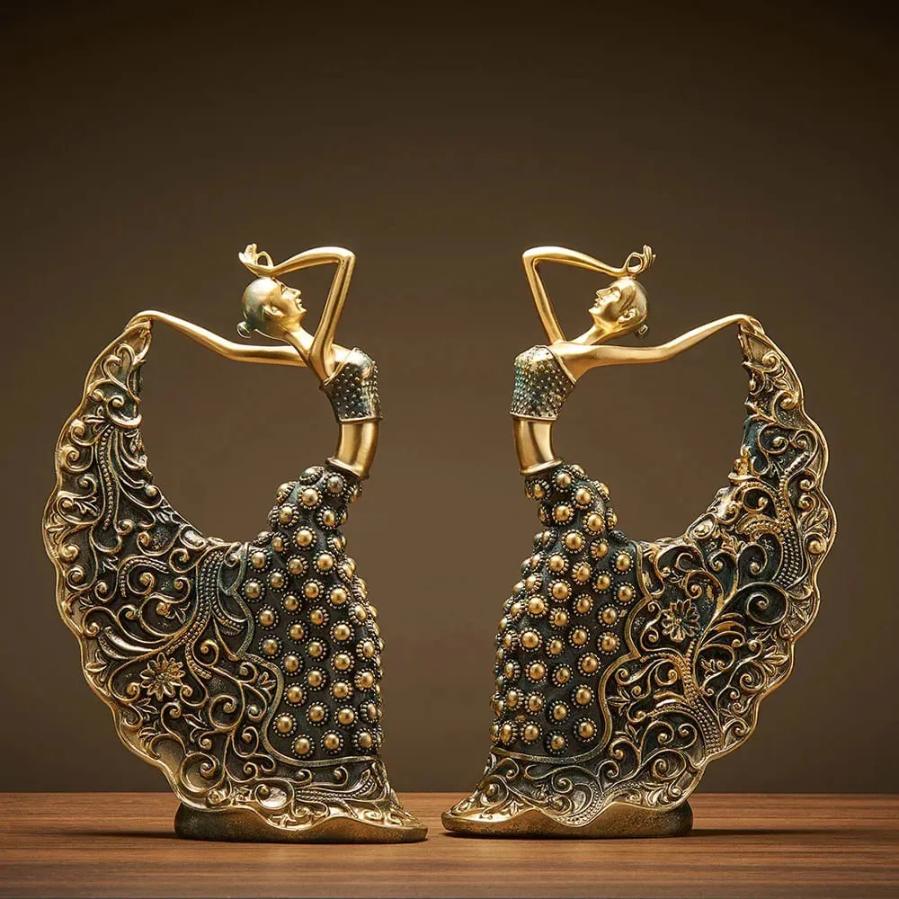 Exquisite Peacock Dancer Ceramic Sculpture