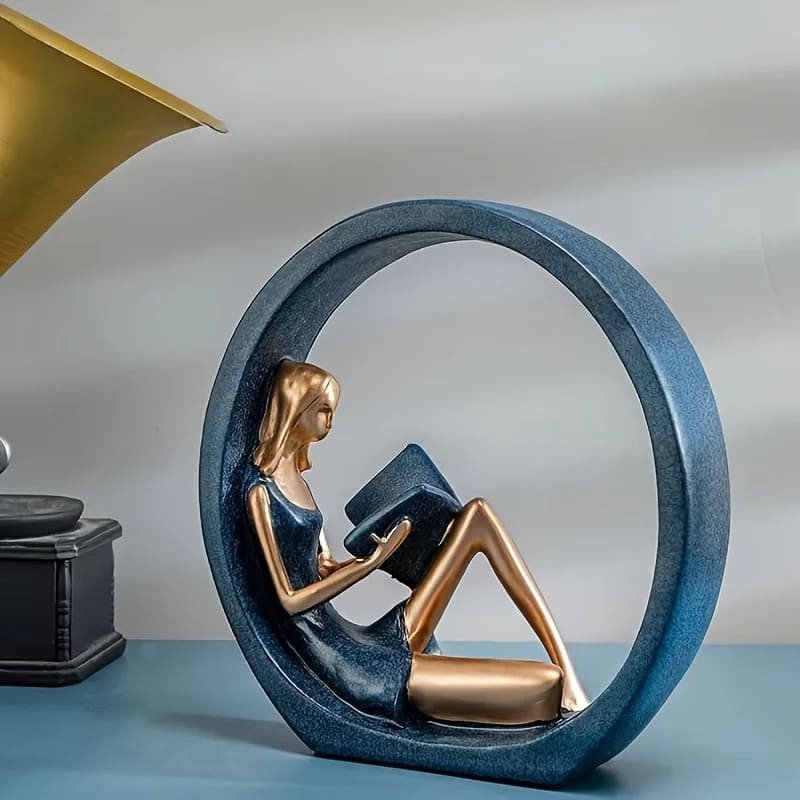 Literary Reading Girl Sculpture