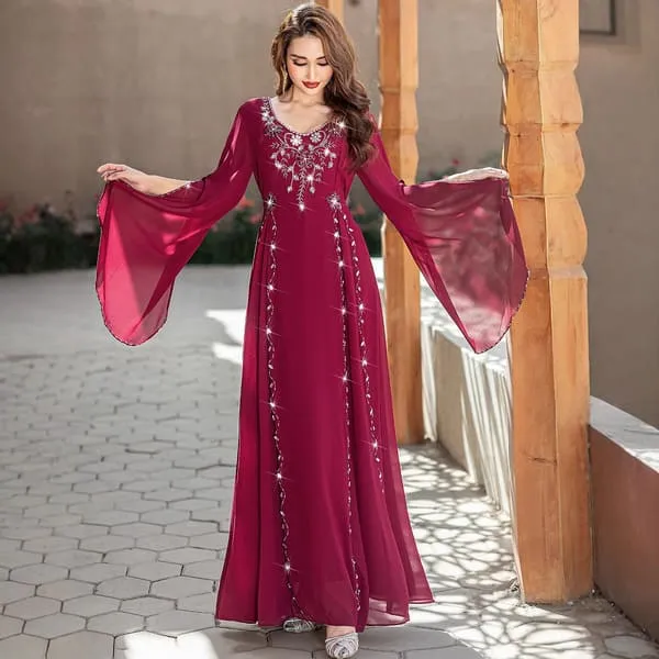 Extra Long Sleeve Robe Dress