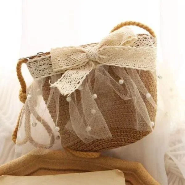 Lace Handmade Pearls Bag