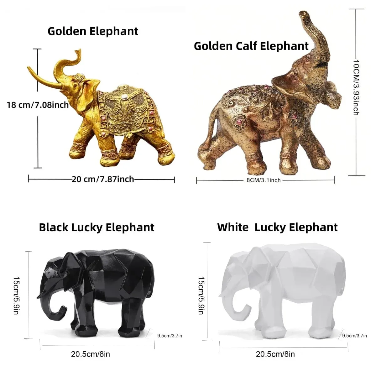 Handcrafted Elephant Resin Sculpture