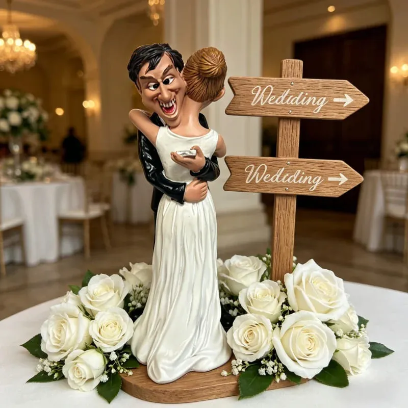 Resin Wedding Couple Hugging Statue