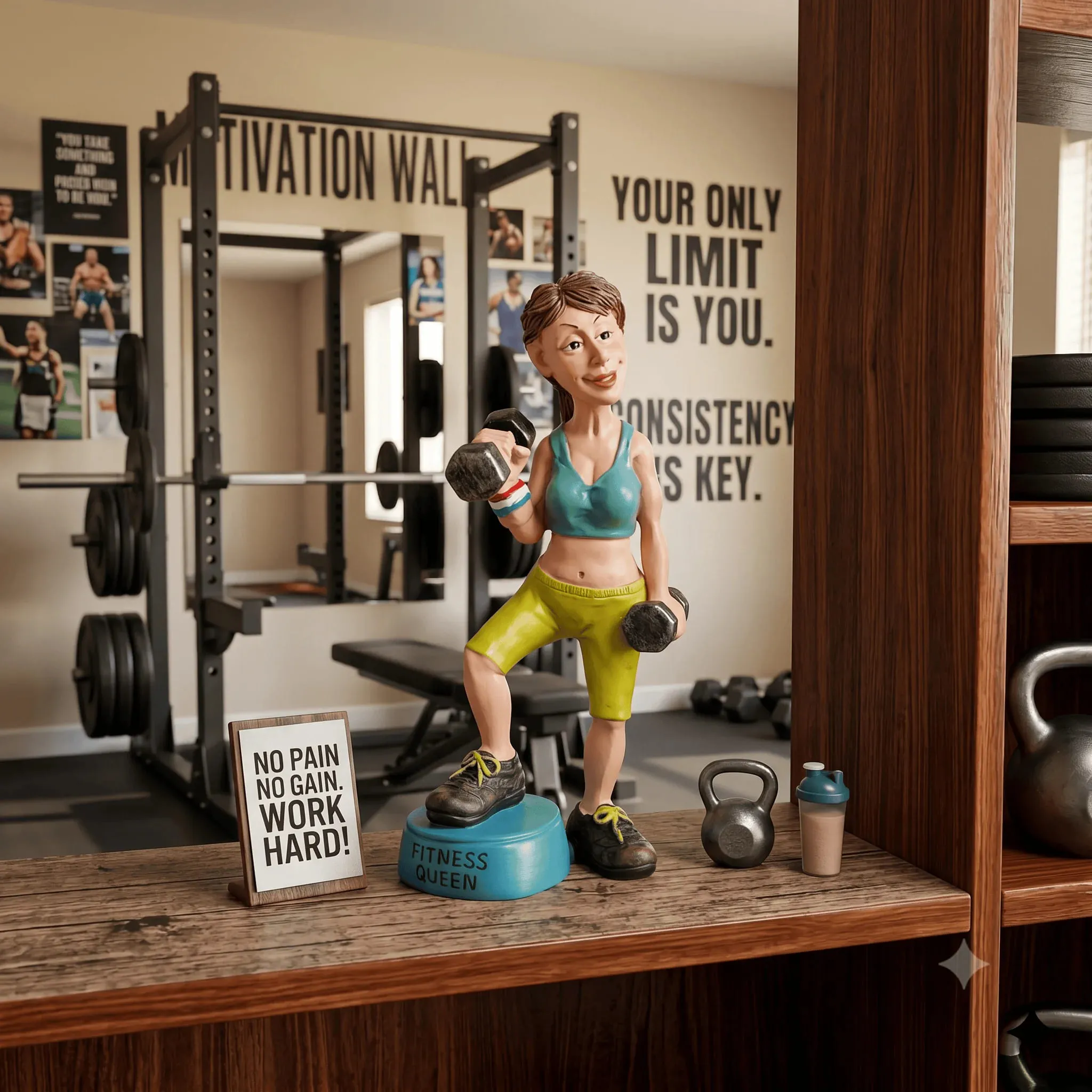 Empowered Fitness Queen Resin Statue