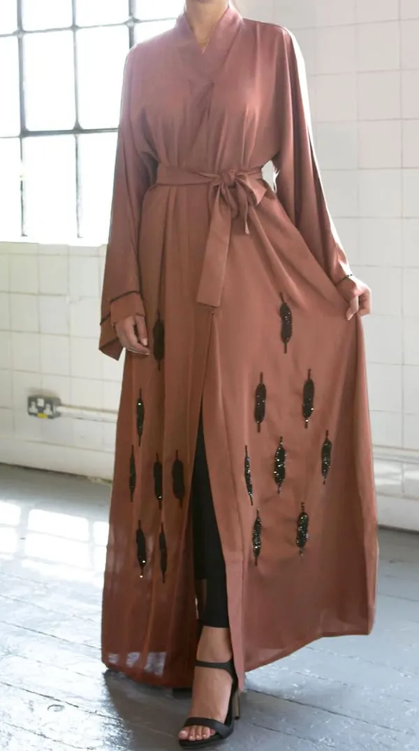 Elegant Handmade Beaded Islamic Cardigan