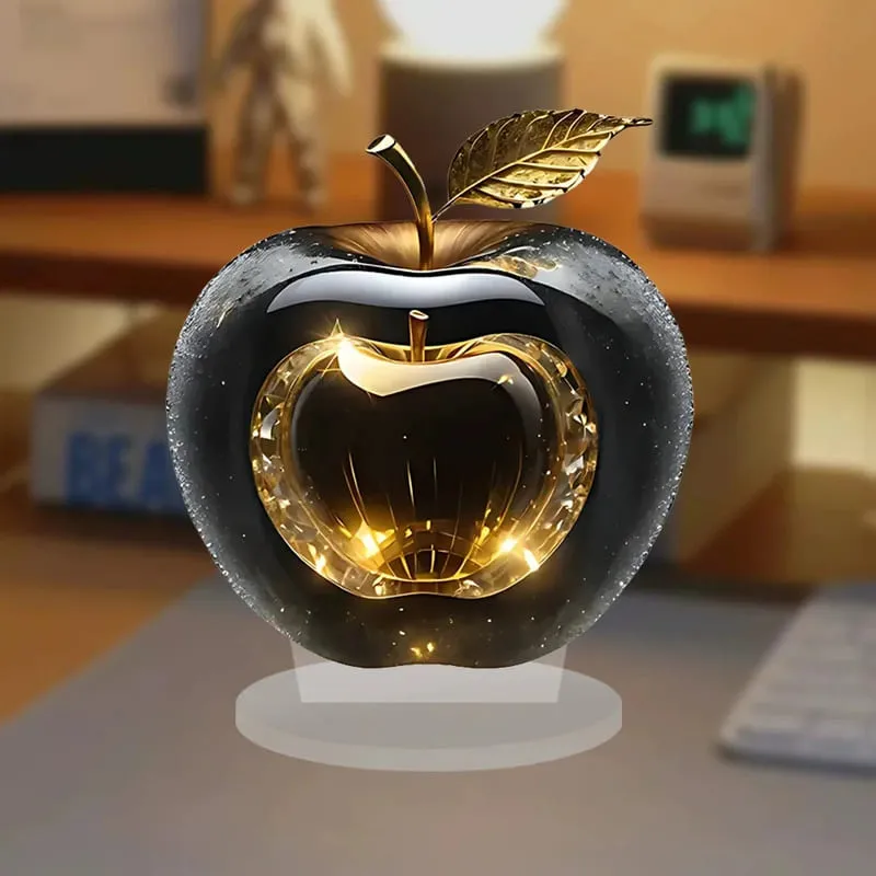 Artisan Crystal Apple Figurine