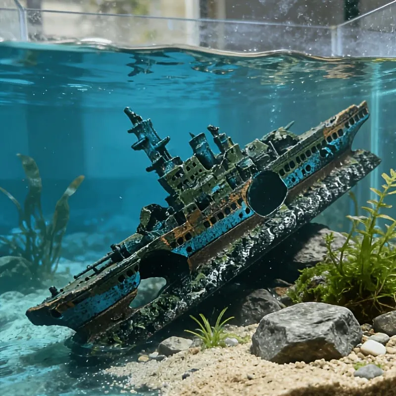 Sunken Shipwreck Aquarium Decoration