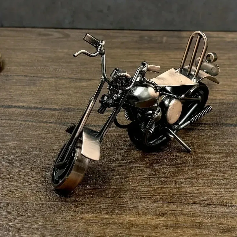 Retro Iron Motorbike Figurine