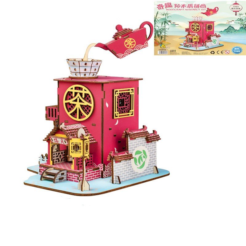 3D Wooden Teahouse Building Puzzle
