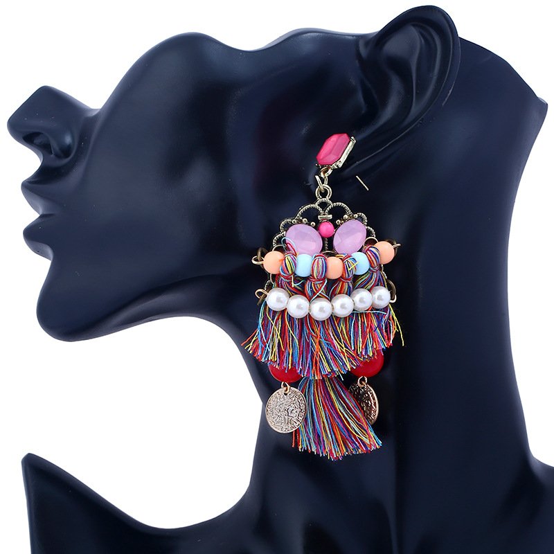 Sparkling Rhinestone Tassel Earrings