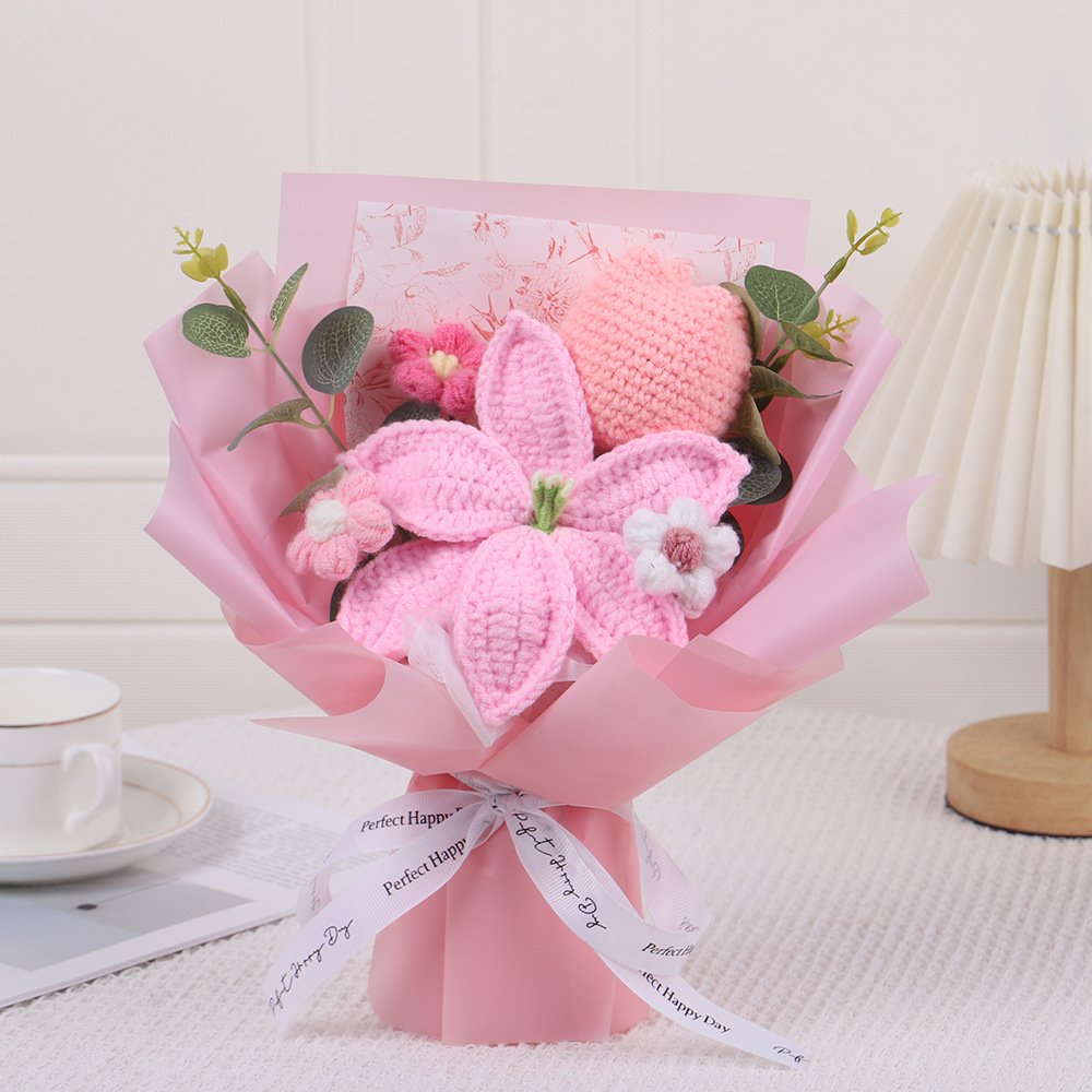 Handmade Knitted Yarn Flower Bouquet