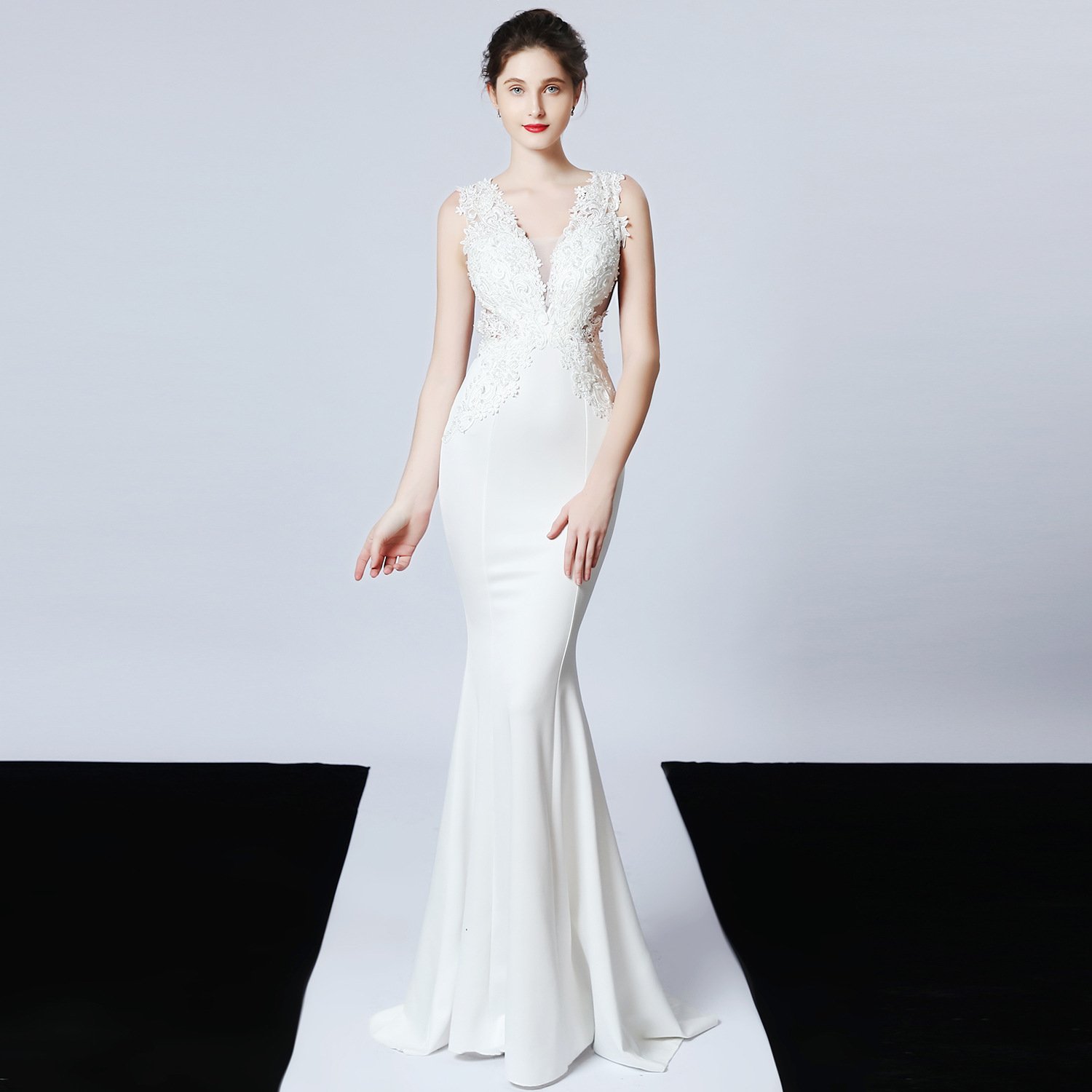 Handmade Rhinestone Appliqué Beaded Women’s Dress
