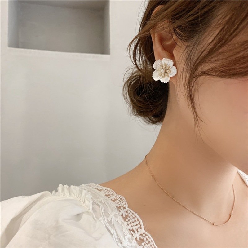 The Nacre Shell Petal Drop Earrings