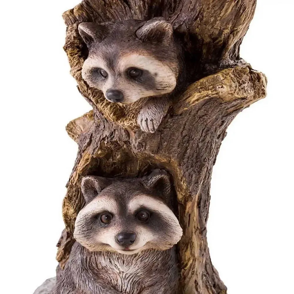Antique Resin Raccoon Bird Bath