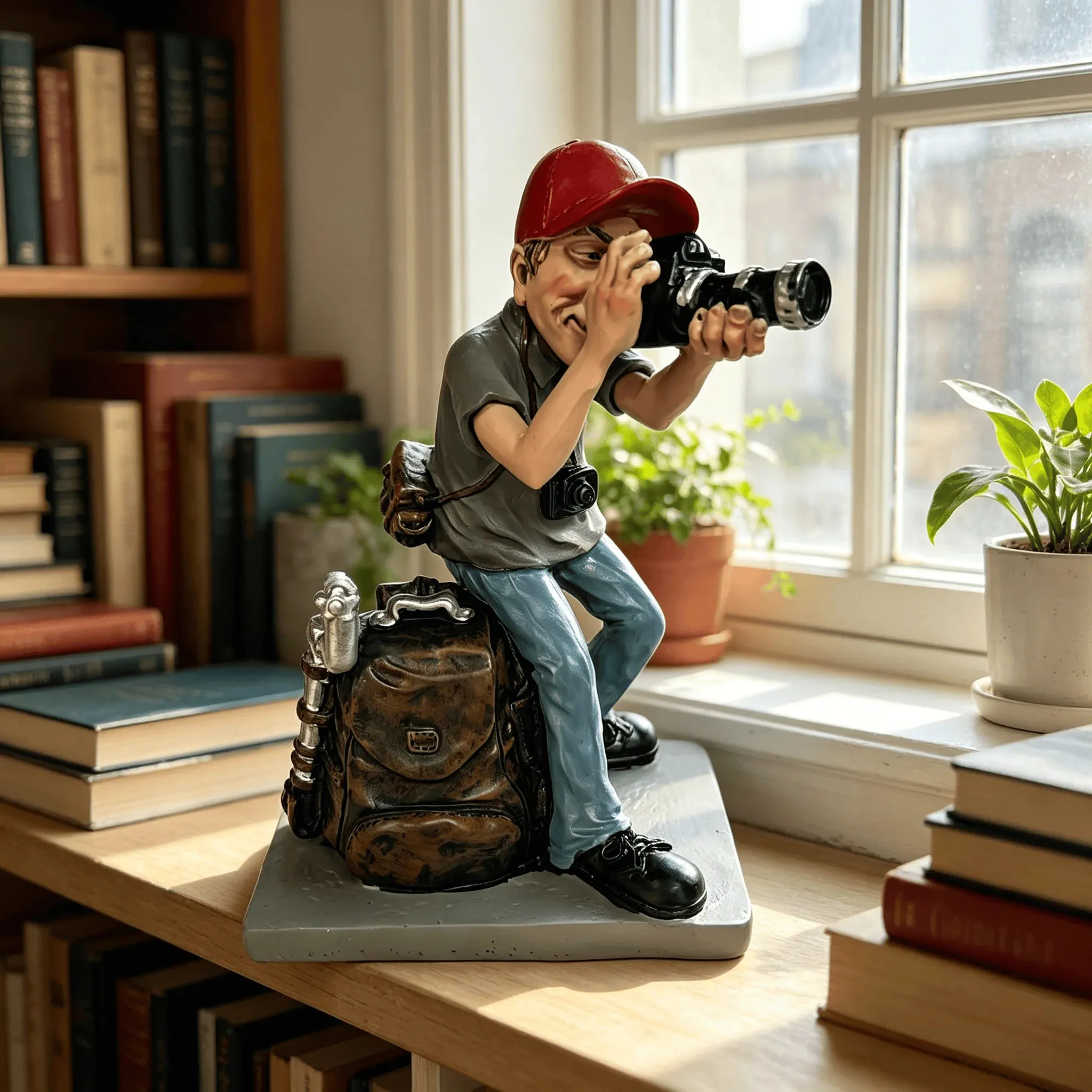 Artistic Photographer Resin Statue with Camera