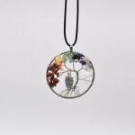 Collier pendentif en gravier de cristal coloré fait main