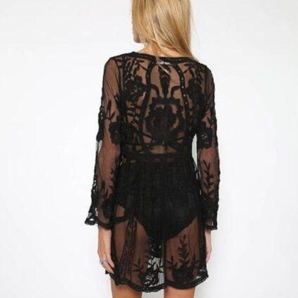 Super Transparent Lace Crochet Dress