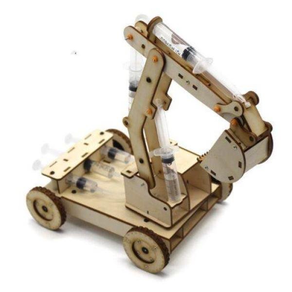 Handmade Wooden Hydraulic Excavator Model