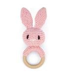 Handmade crochet rabbit baby rattles