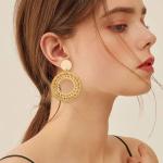 Handmade rattan earrings