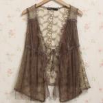 Women Lace Crochet Floral Vest