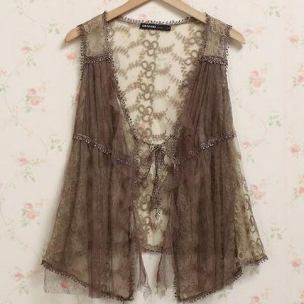 Women Lace Crochet Floral Vest