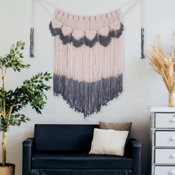 Wall-Mounted Cotton Macrame