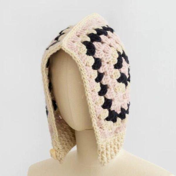 Bonnet chaud vintage crocheté à la main pour femme