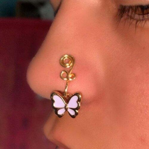 Nose earrings handcrafted from gold plated brass