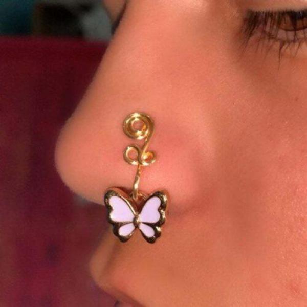 Nose earrings handcrafted from gold plated brass