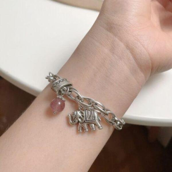 Bracelet en cuivre fait main en forme d'éléphant