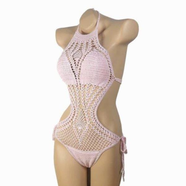 Sexy Crochet One-Piece Swimsuit