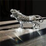 Statue de tigre porte-bonheur en cristal faite à la main pour bureau