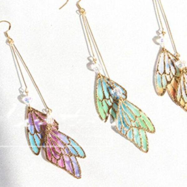 Boucles d'oreilles papillon dégradées faites à la main