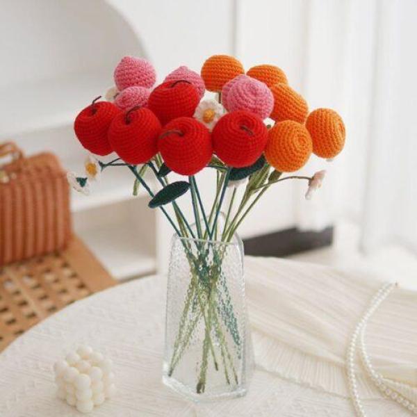 Fruit Knitted Wool Crochet Finished Bouquet