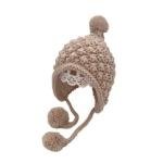 Handmade Flower Braids Thickened Baby Knitted Hat