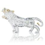 Handmade Lucky Crystal Tiger Statue For Desktop